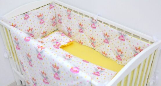 Комплект детской постели Феи жёлто — белый