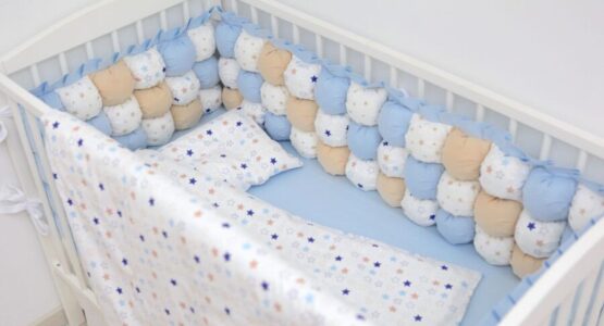 Детская постель BomBon Звёзды бежево — голубой