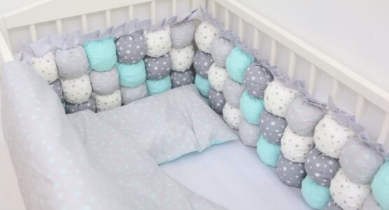 Детская постель BomBon Звёзды мятно — серый