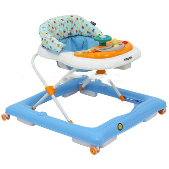 Baby Mix Ходунки с рулем синий/белый