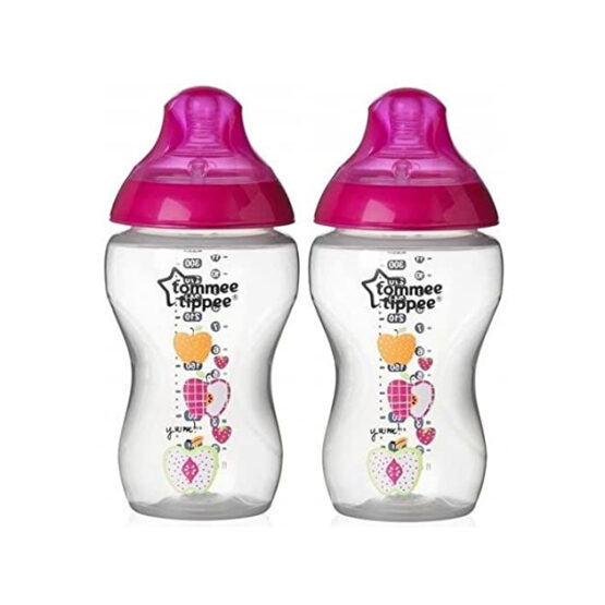 Biberon decorat 340 ml (3+) 2 buc. (Roz)