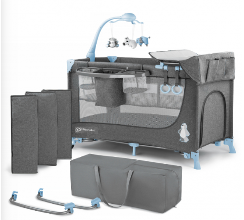 KinderKraft Кровать-манеж с аксессуарами Joy синий