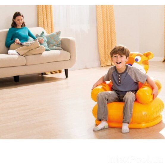 Scaun gonflabil HAPPY ANIMAL 65x64x79cm, 2 modele, 3-8 ani