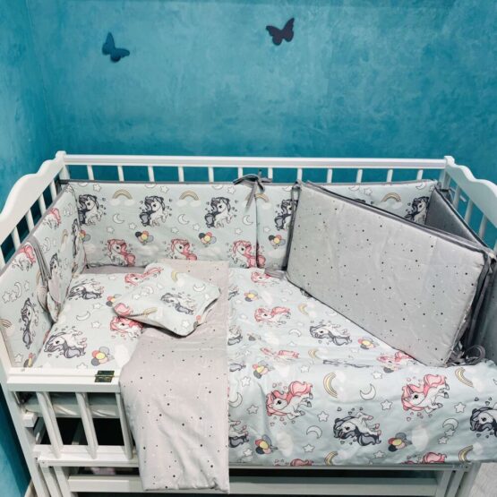 Set de lenjerie 8 elemente - Unicorn mentol PM