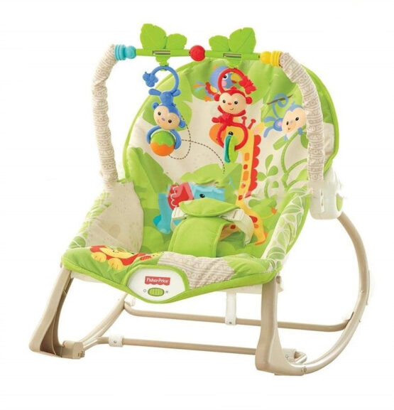 Fisher-Price CBF52 Массажное кресло-качалка «Веселые обезьянки» (до 18 кг)