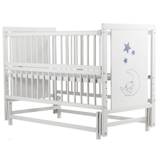 Кроватка Дубок Мишка без ящика, цвет Белый