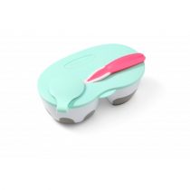 Castron din două piese cu lingură elastică (mentol)