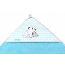 Prosop cu gluga fibra bambus 76x76 cm albastru