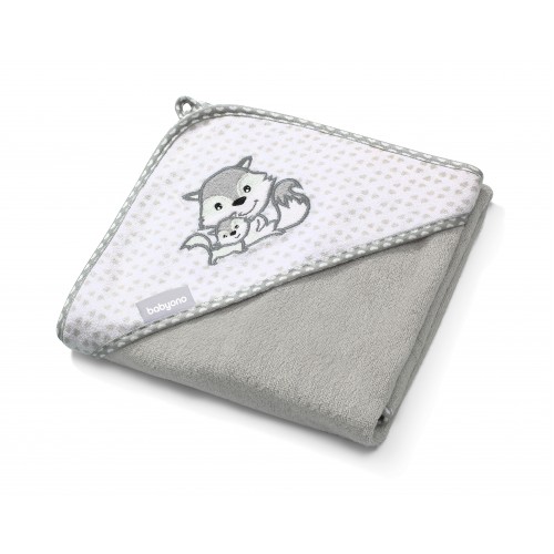 Prosop cu gluga fibra bambus 76x76 cm gri