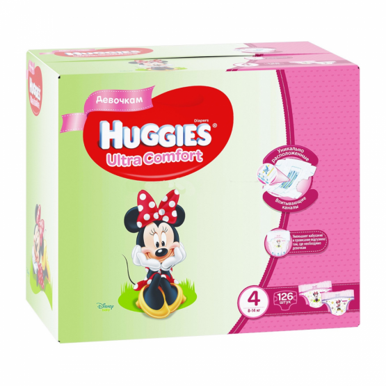 Подгузники Huggies Ultra Comfort 4 Girl (8-14 кг) Disney Box, 126 шт.