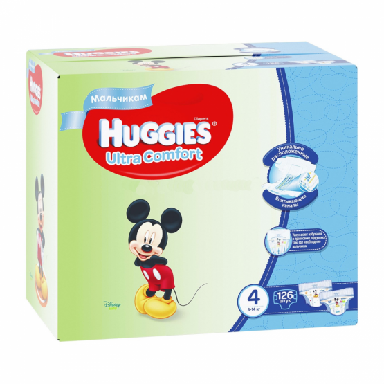 Подгузники Huggies Ultra Comfort 4 Boy (8-14 кг) Disney Box, 126 шт.