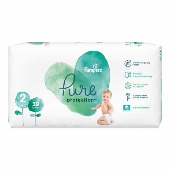Подгузники Pampers Pure Protection 2 (4-8 кг), 39 шт.