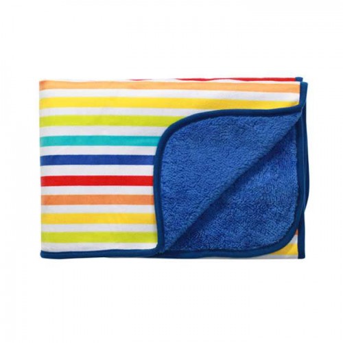 Одеяло из микрофибры двухстороннее -синее 75х100см