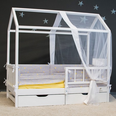 Pat căsuță pentru copii BABYTIME EXTRA, Alb