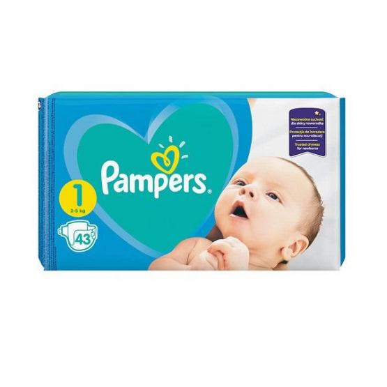 Подгузники Pampers New Baby 1 (2-5 кг), 43 шт.