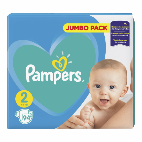 Подгузники Pampers New Baby 2 Mini (4-8 кг), 94 шт.