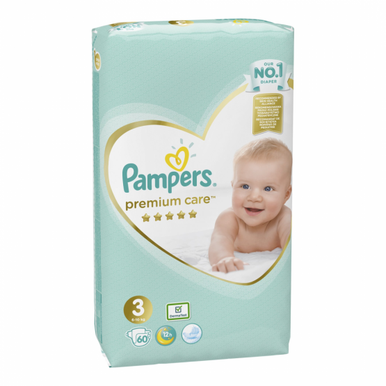 Scutece Pampers Premium Care 3 (6-10 kg), 60 buc.