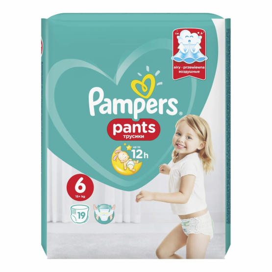 Трусики Pampers Pants Unisex 6 (15+ кг), 19 шт.