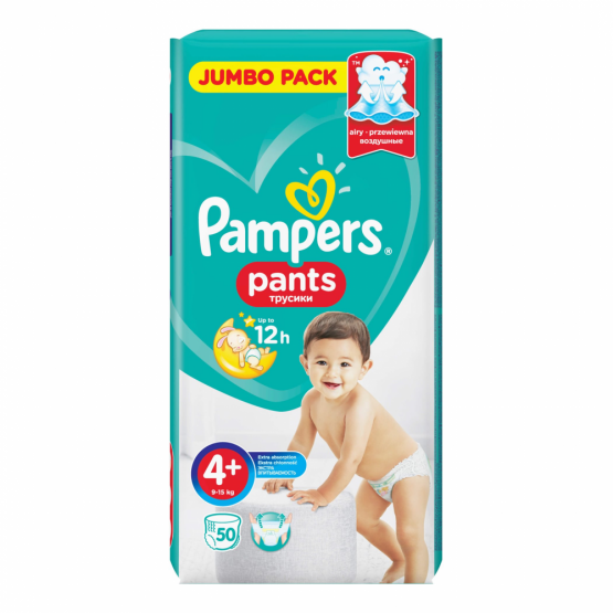 Трусики Pampers Pants Unisex 4+ (9-15 кг), 50 шт.