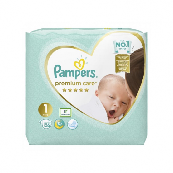Подгузники Pampers Premium Care 1 (2-5 кг), 52 шт.