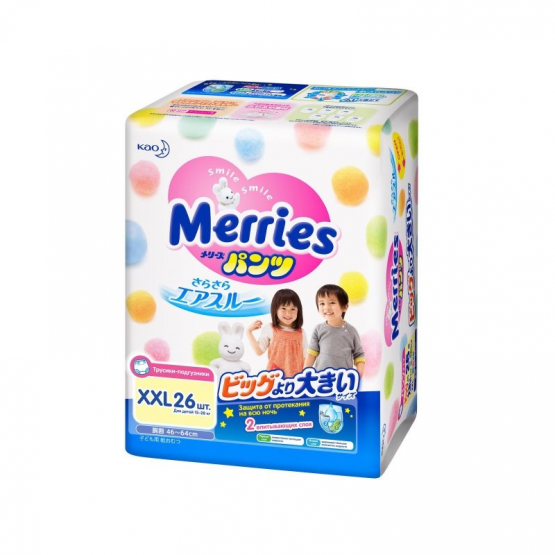 Трусики Merries размер XXL (15-28 кг), 26 шт.