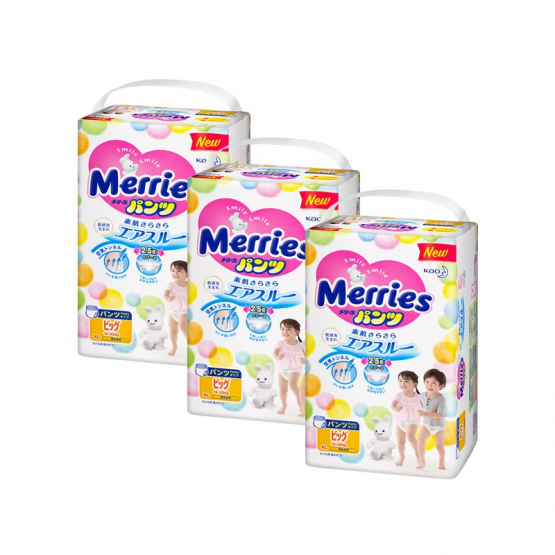 Набор 3 х Трусики Merries размер XL (12-22 кг), 38 шт.