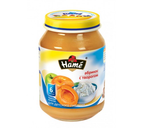 Hame Рiure din caise cu brînzică 190gr. (6m+)