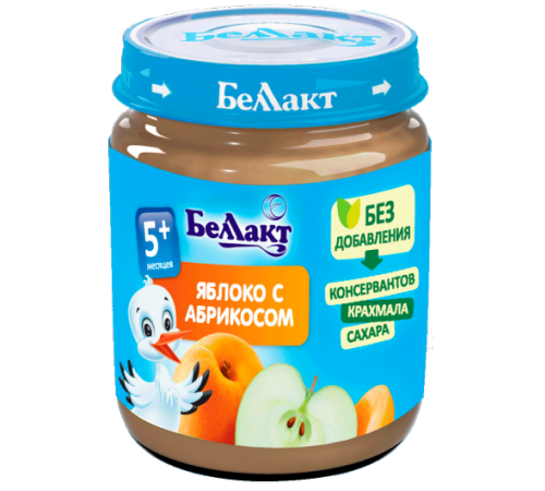 Беллакт Пюре из яблок и абрикос 100 гр. (5 м. +)
