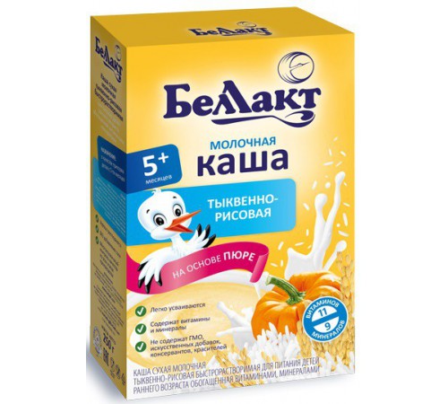 Беллакт каша молочная тыквенно-рисовая (5m+) 250 гр.