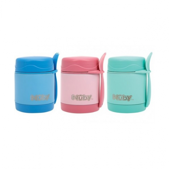 Nuby NV05003 Термо-емкость с ложкой для пищевых продуктов (325 мл.) в асс.