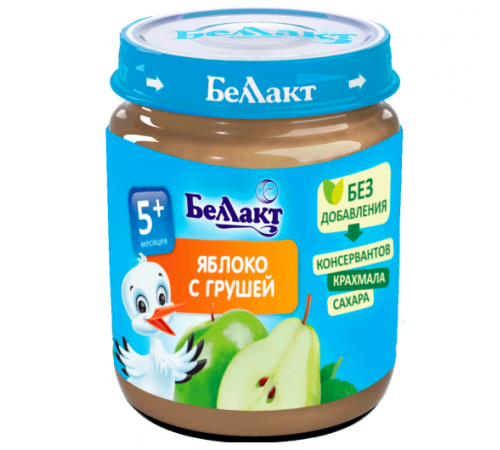 Беллакт Пюре из яблок и груш 100 гр. (5 м. +)