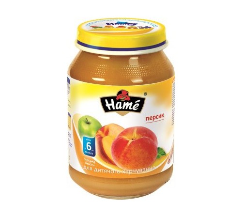 Hame Пюре Яблоко и персик 190gr.(4m+)