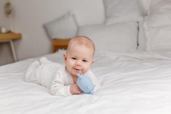 Dentitie din silicon pentru mana Roxy Kids Bear, Albastru (RST-003-B)