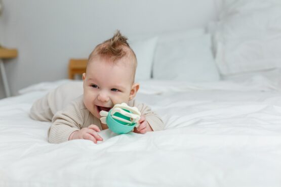 Dentitie din silicon pentru mana Roxy Kids Crabby, Turcoaz (RST-002-B)