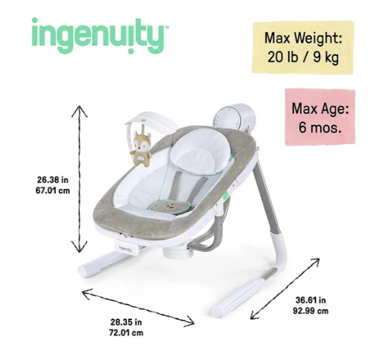 Leagan portabil cu dubla functionalitate Ingenuity AnyWay Sway