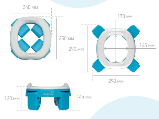 Olita de calatorie HandyPotty Roxy Kids 3x1, Albastru+Albastru (HP-255B)