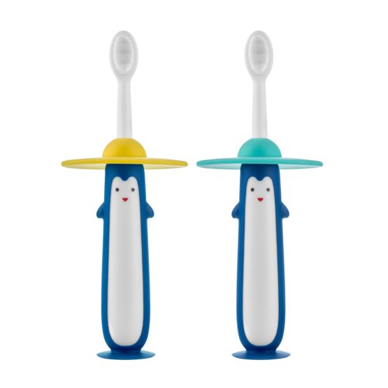 Набор зубных щеток Roxy Kids “Пингвин” (2 шт.) Голубой+Желтый (RTB-011-BY)