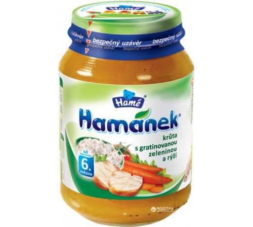 Hame пюре «Hamanek» индейка с овощами и рисом 190 гр. (210420000)