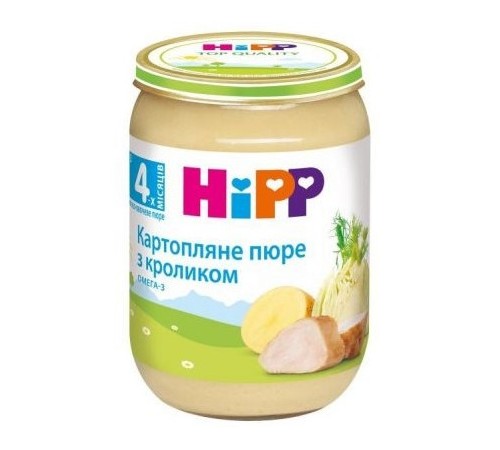 HiPP 6173 Картофельное пюре с кроликом 190gr. (4m+)