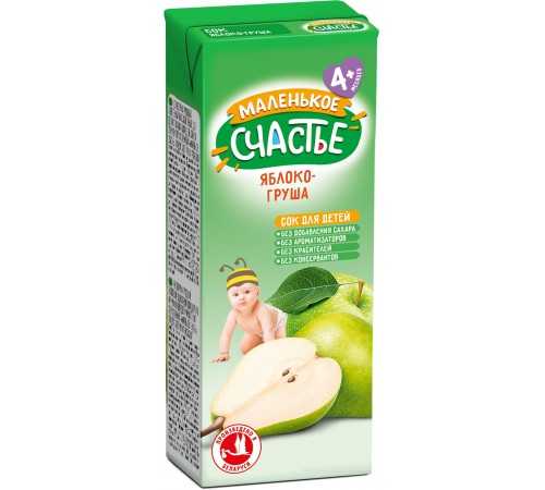 „Маленькое счастье” Suc de mere si pere 200 ml. (4m+)