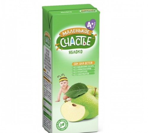 «Маленькое счастье» Сок яблоко 200 мл. (4м+)