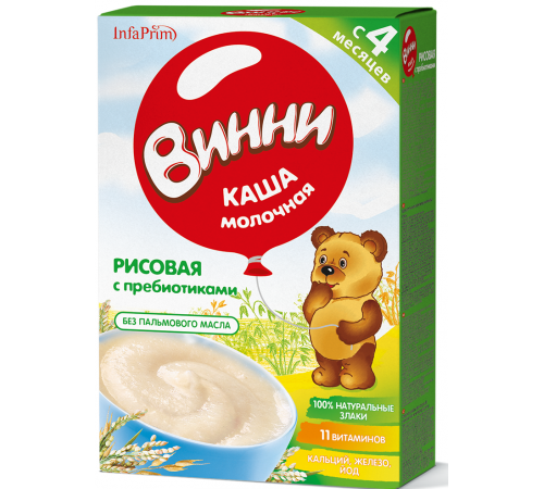 Винни Terci cu lapte din orez cu prebiotice (4m+) 200 gr.