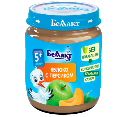 Беллакт Пюре из яблок и персиков 100 гр. (5 м. +)