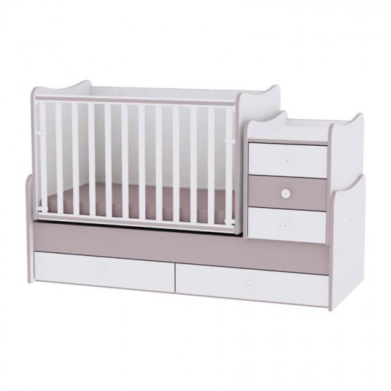 Кроватка трансформер Lorelli MAXI PLUS NEW White Cappuccino
