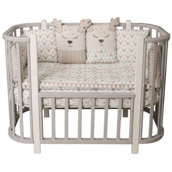 Pătuţ din lemn NELI Grey