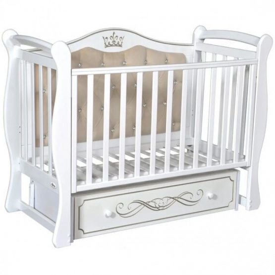 Детская кроватка Oliver Brianna (1073) с ящиком, Белая