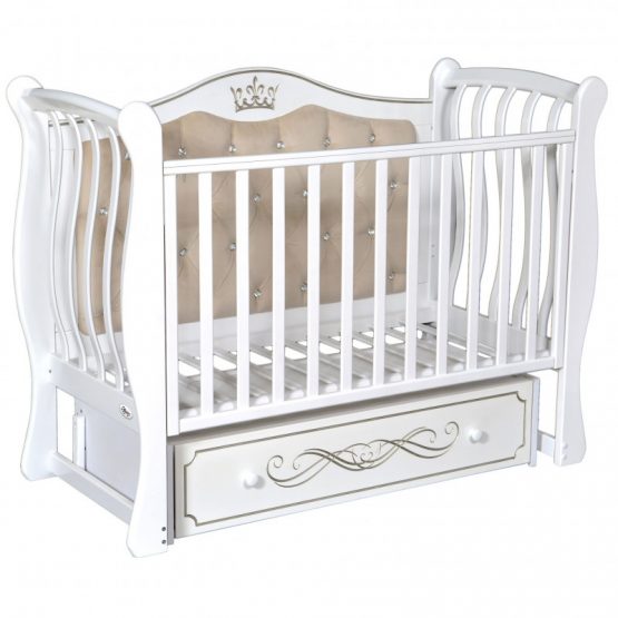Кроватка Oliver Brianna Elegance (1076) с ящиком, Белая