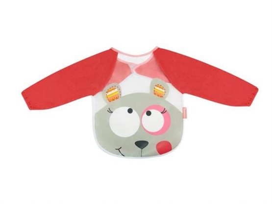 Baveta cu maneci lungi Badabulle Pink Bear