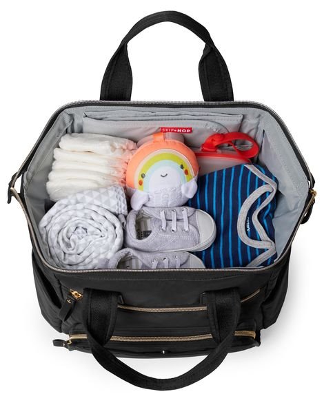 Geanta tip ghiozdan cu deschidere larga Skip Hop Black