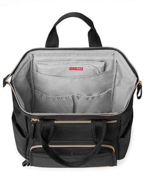 Geanta tip ghiozdan cu deschidere larga Skip Hop Black